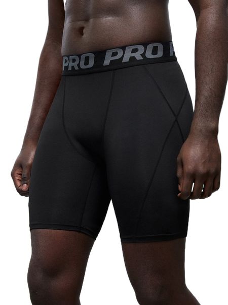 

men letter tape waist sports tights c4jk#, Black