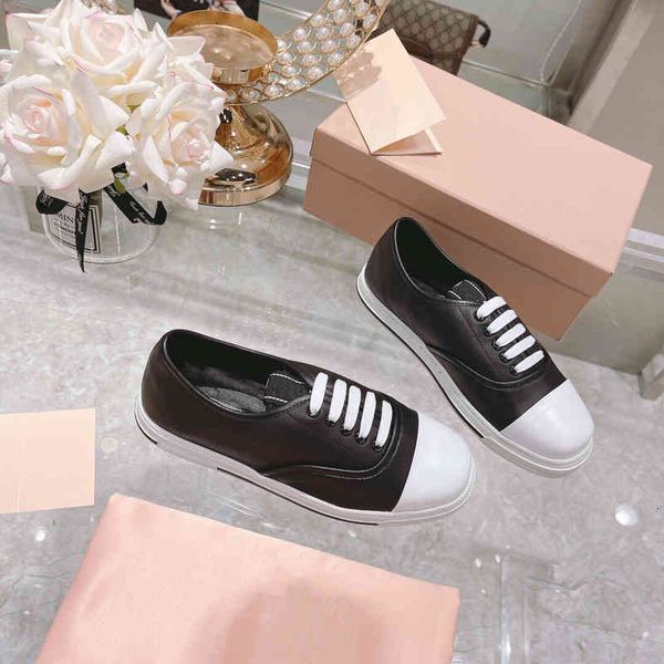 

dress shoes women's leather spring sports shoes casual flat bottomed round head with lace series, Black