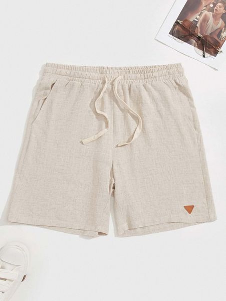 

men drawstring waist patched detail shorts n1by#, White;black