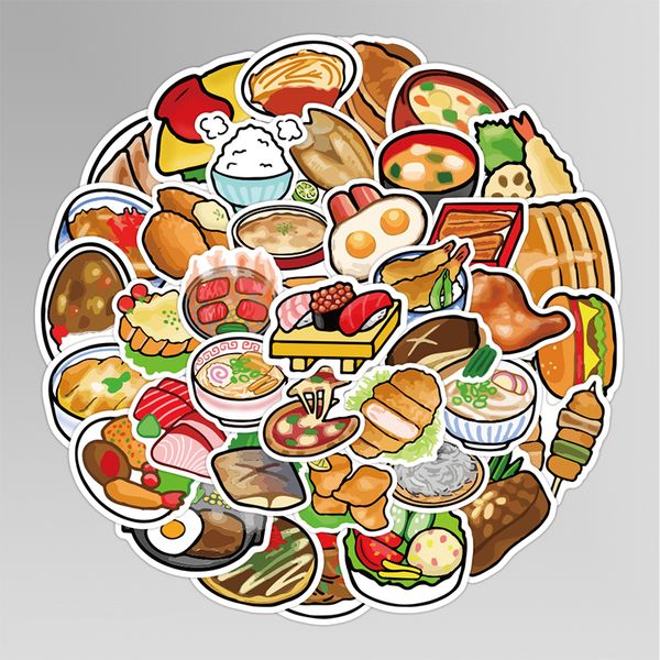 

40pcs lot cartoon food lapstickers pack for luggage diy skateboard notebook sticker decals graffiti decor wholesale
