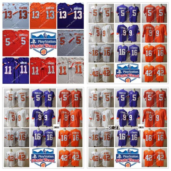 

9 travis etienne jr. jersey 16 trevor lawrence jerseys 11 isaiah simmons jersey 13 hunter renfrow 5 d.j. uiagalelei ncaa clemson tigers stit, Black