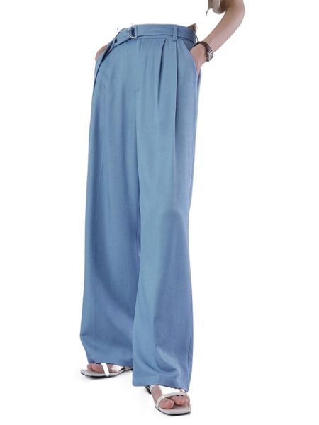 

dazy-less high waist solid belted tailored pants l48c#, White;black