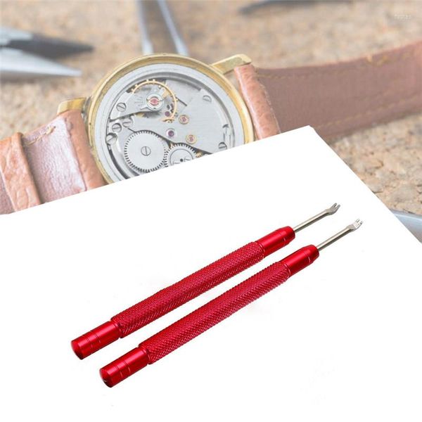 Kit di riparazione per orologi Strumenti 2 pezzi Pressatore a mano in lega di alluminio Ora Minuto Secondo Impostazione di pressione Strumento di rimozione per riparazione orologiaio