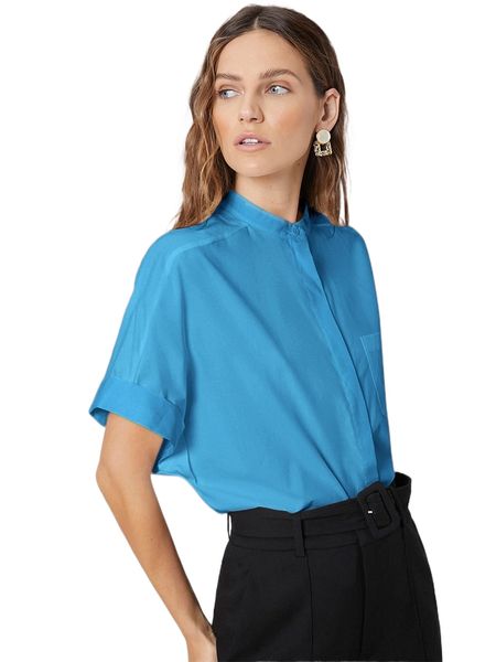 

motf premium cotton blend oversize straight blouse q6do#, White