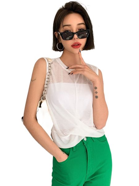 

dazy 1pc crossover hem tank t2xs#, White