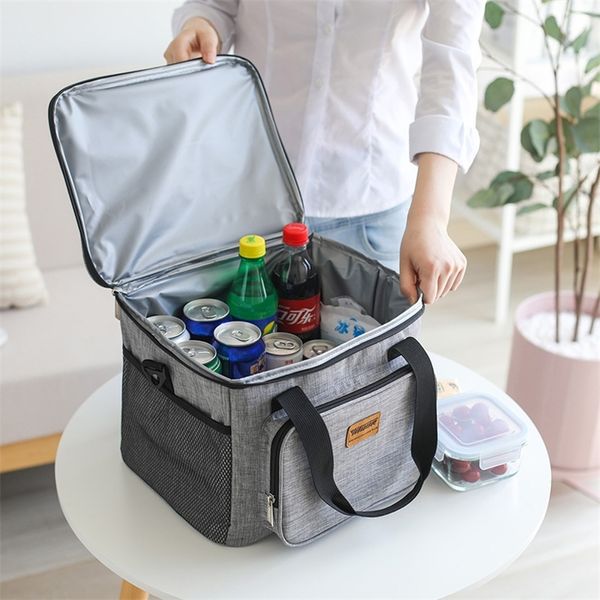 

portable thermal cooler bag picnic food beverage drink fresh keeping organizer insulated lunch box zipper tote accessories case 220718