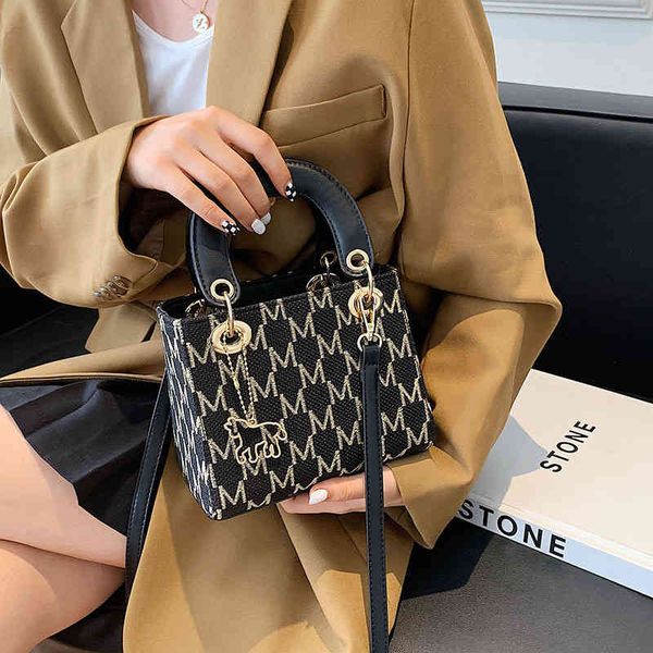 

bag women 2022 new fashion korean women's leopard print diana one shoulder hand printed small square bag luxury designer