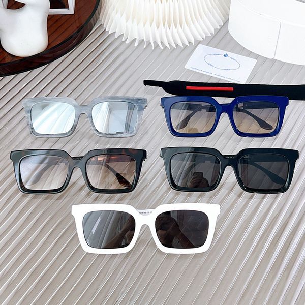 

popular square fashion mens ladies sunglasses spr09a classic casual decor vacation sunglasses uv protection strap original box, White;black