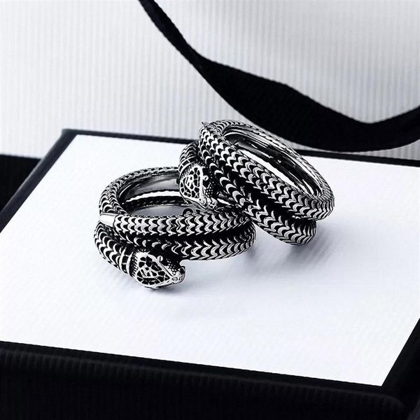 

classic snake ring for men women designer shaped 925 g silver a rings with box mens designers bague 20211769