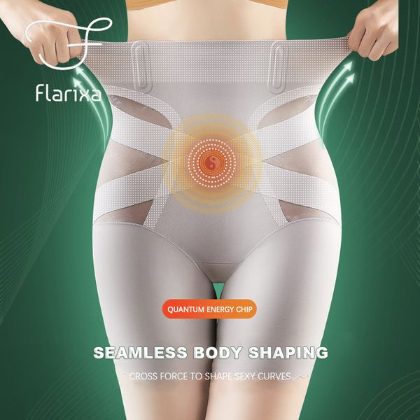 

flarixa women shapewear waist trainer high body shaper shorts ice silk breathable slimming underwear skims boxer briefs 220817