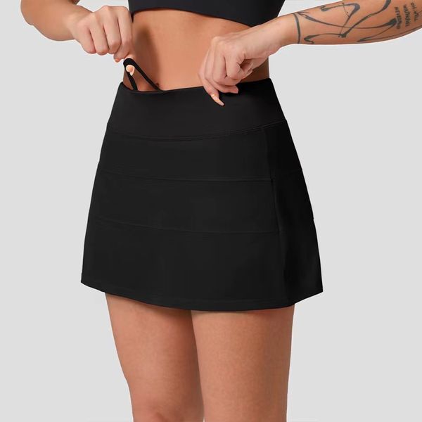 

lulus shorts skirts lu women yoga tennis pace rival skirt pleated gym clothes womens designer clothing outdoor sport running fitness golf pa, Gray