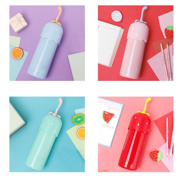 

portable strawberry stainless steel insulation vacuum cup water bottles home gift