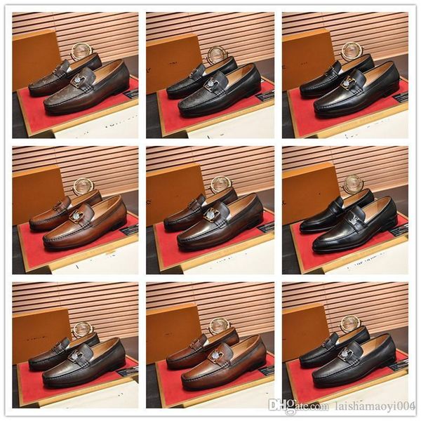 A3 Italienische Schuhe aus echtem Leder für Herren, Loafer, Freizeitschuhe, Luxusmarken, weiche Herren-Mokassins, bequeme Slip-on-Flats, Bootsschuhgröße 6,5–11