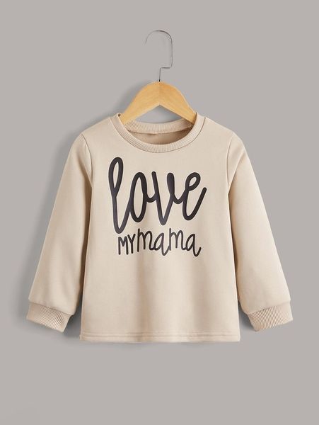 

toddler boys 1pc letter graphic sweatshirt she, Black
