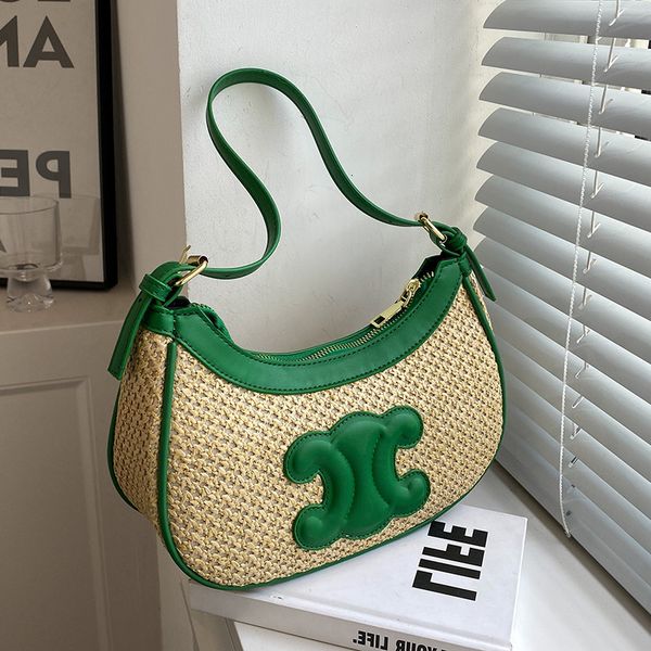 

designer bags this year's popular women's 2022 summer new niche design straw woven unique one shoulder underarm