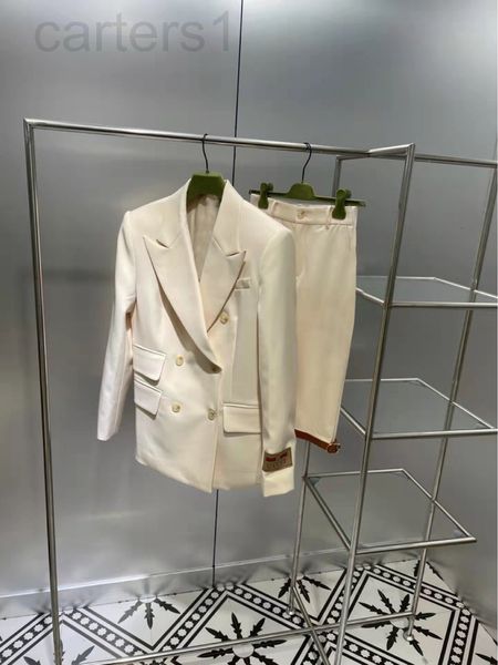 

two piece dress designer annual limit early spring 2022 new letter sticker jacket suit coat equestrian pants suit trend lyr1, White