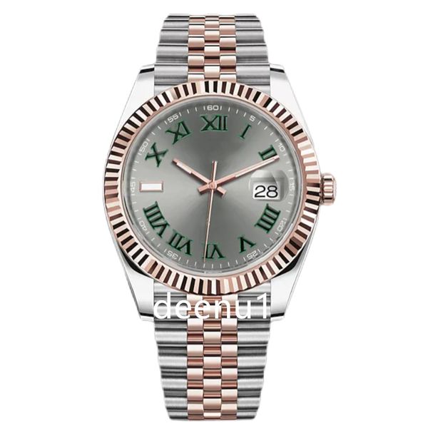

montre de marque mens watch 41mm multicolor bezel mens stainless steel strap waterproof automatic mechanical, Slivery;brown