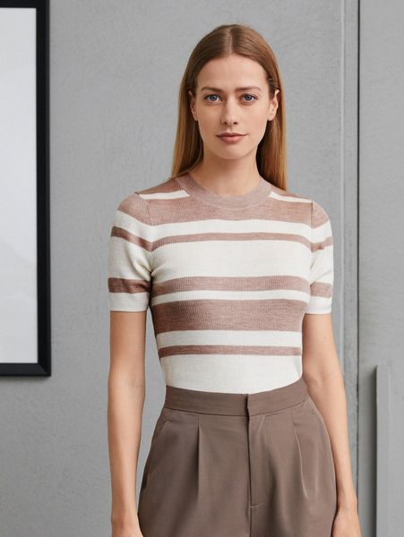 

motf premium wool mix striped knit p0d4#, White;black