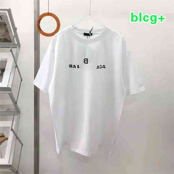 

66% off new spring and summer fashion paris short sleeve t-shirt round neck mosaic letter fashion top, White