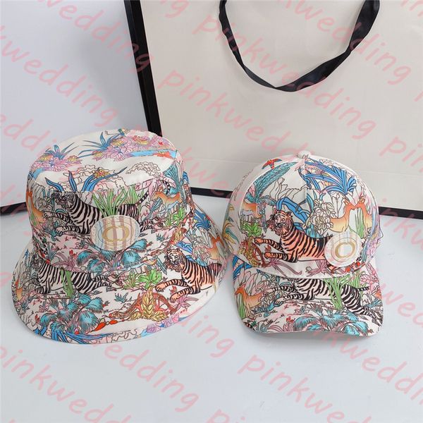 

tiger printed fisherman hat breathable canvas baseball cap street trendy designer snapback cap flat visor bucket hats, Blue;gray