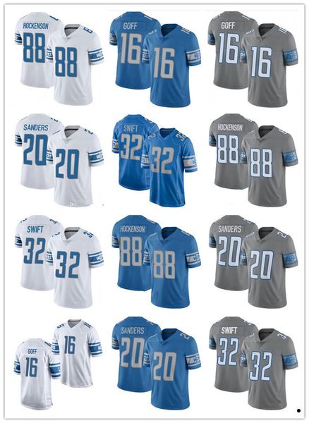 

football jerseys men women''detroit''lions''jersey 20 barry sanders 16 jared goff 23 jeff okudah 32 d'and, Black;red