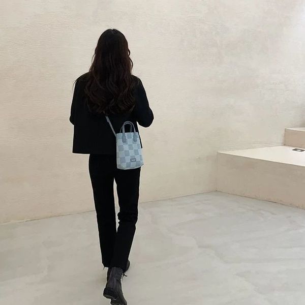 

checkerboard handbag female summer niche crossbody bag