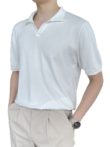 

dazy men solid collared tee m8kg#, White;black