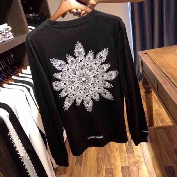

designer luxury women's and crowe's long men's sleeve t-shirt cotton snowflake phantom horseshoe large loose casual couple&#0, White;black
