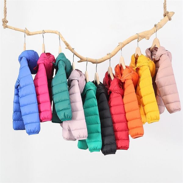

children down jacket coat baby girls boys parka kids jacket hood winter 90% duck down jackets spring fall toddler outerwear 2-12 lj201202, Blue;gray