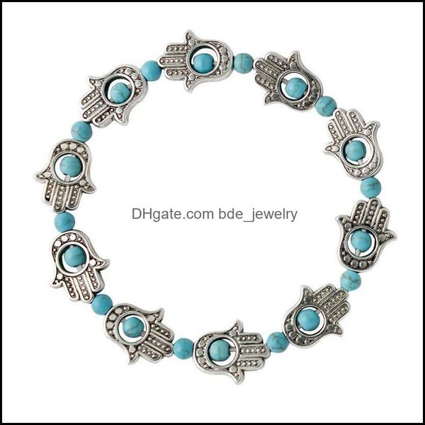 

charm bracelets cuff bead bracelet bohemia charming nice round turquoise drop delivery 2021 jewelry bdejewelry dhjkc, Golden;silver