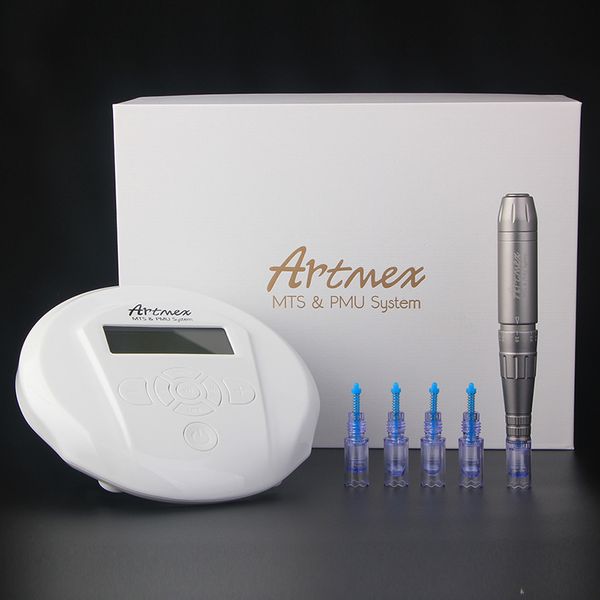 Máquina de beleza Microneedle Artmex V6 2in1 PMU MTS Dermapen caneta semi -maquiagem permanente de pigmentação Microneedling System para o olho de testa lábio kits de tatuagem