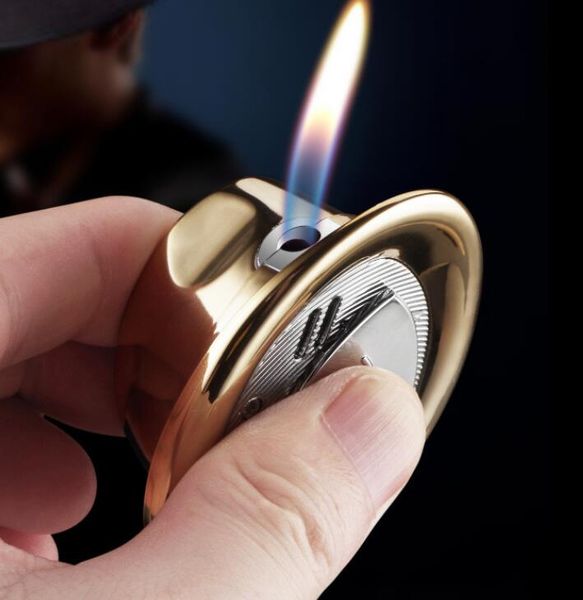 En yeni şapka şeklindeki ateş daha açık şişme, gaz metal puro bütan sigara alev çakmakları sigara içme aracı ev dekoratif süslemeleri