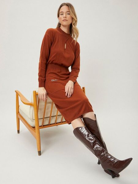 

motf premium wool mix fitted sweater dress h1u7#, White;black