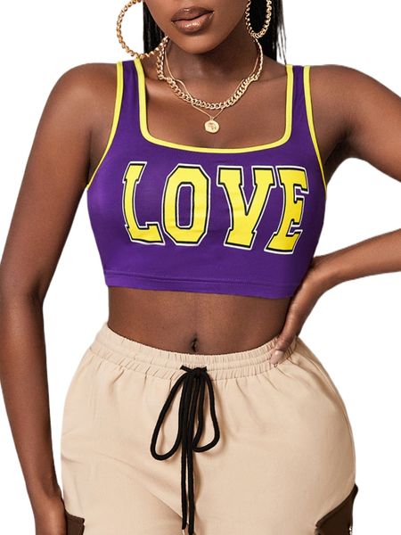 

sxy letter graphic crop tank s55p#, White