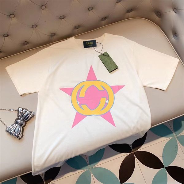 

71% off 2022 summer trendy men's and clothing summer 2022 new family women's t-shirt short sleeve five pointed star double couple, White
