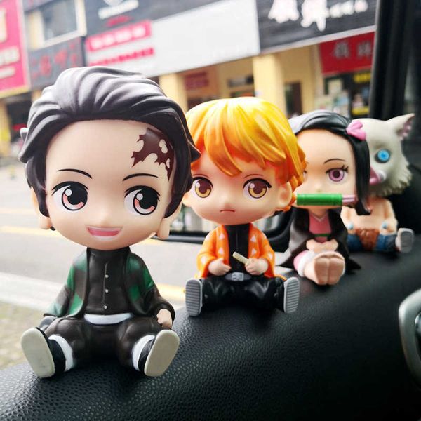 

huiya01 devil's blade anime figure q version doll creative car interior demon slayer kimetsu no yaiba tanjirou nezuko model toys decor