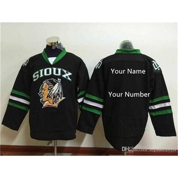 Chen37 C26 Nik1 Custom North Dakota Fighting Sioux Hockey Jersey Limited Herren genähte schwarz-grün-weiße Hemden Jeder Name und jede Nummer