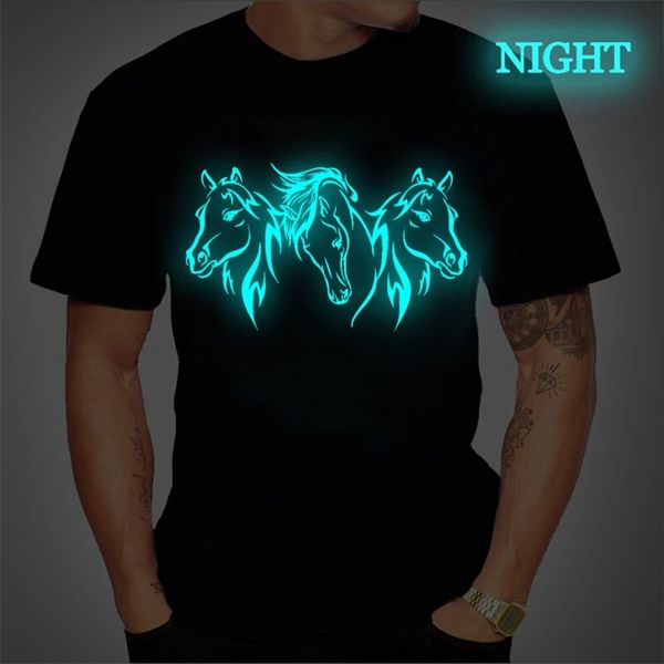 

harajuku tshirt horse print oneck tshirt casual streetwear gothic fashion tshirt mens and womens casual oversized 220608, White;black