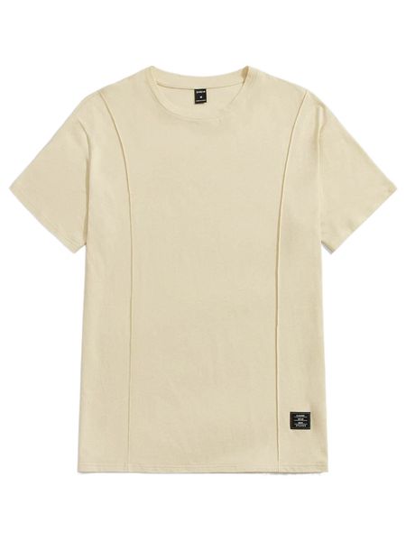 

men letter patch seam detail tee l5pk#, White;black