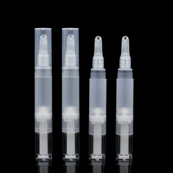 5ml Luxo vazio torcendo a caneta cosmética com ponta de silicone batom labial brilho cabeça de silicone caneta rotativa para o óleo de cutícula de esmalte de correntes