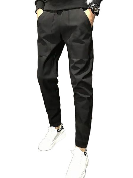 

men slant pocket pants t4dm#, Black