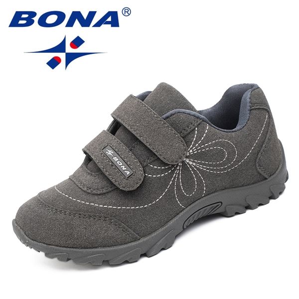 

bona arrival style girls casual shoes hook loop children shoes comfortable girls sneakers light soft lj201203, Black
