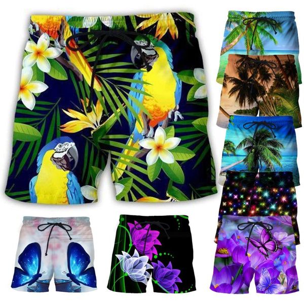 

men's shorts digital printing beach men vocation holiday clothes board summer casual printed hawaiian plus size 6xl, White;black