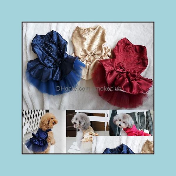 Dog Supplies Supplies Pet Home Garden Puppy Wedding Party Lace Skirt Rous Bow Tutu Princess Delivery Drop Deliver