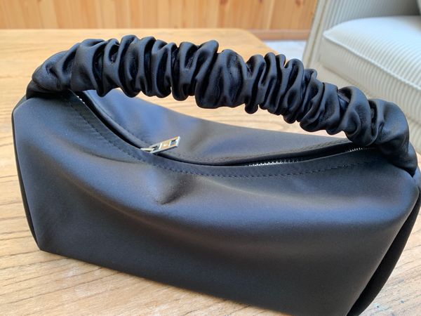 

alexander silk bag hand-held pleated bag retro satin bread female