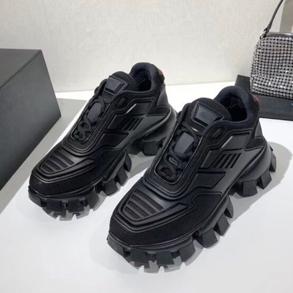

cloudbust thunder sneakers mens woman platform shoes 3d runner trainer knit fabric low light rubber outdoor shoe with box no40kczf, Black