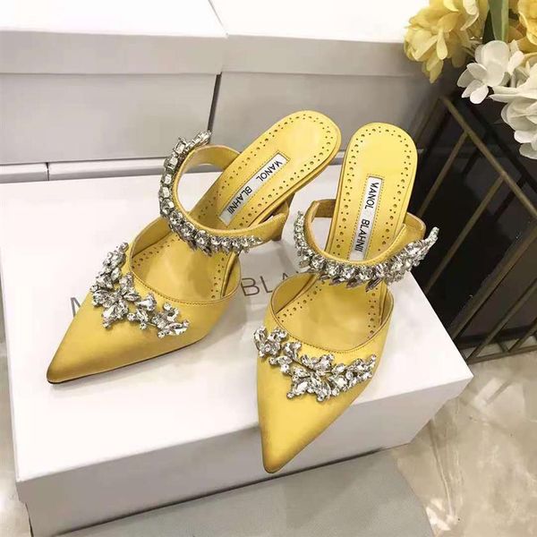 

italy shoes pumps party crystal leaves embellished satin mules fashion season catwalk wedding254r, Black