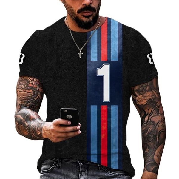 

retrol racing 3d print mens tshirts summer hip hop oneck polyester loose short sleeve breathable tees men clothing 220607, White;black