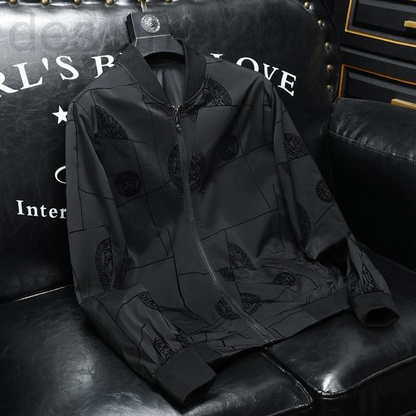 

men's jackets designer 2022 spring new fashion men's casual stand collar jacket, Black;brown