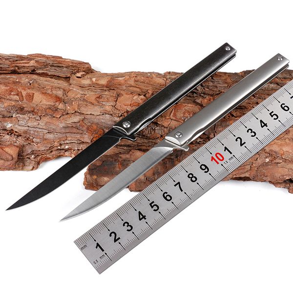 Высококачественный карманный складной нож Flipper M390 Стальной лезвие TC4 Titanium сплав ручка EDC подарочные ножи Whit Leather оболочка